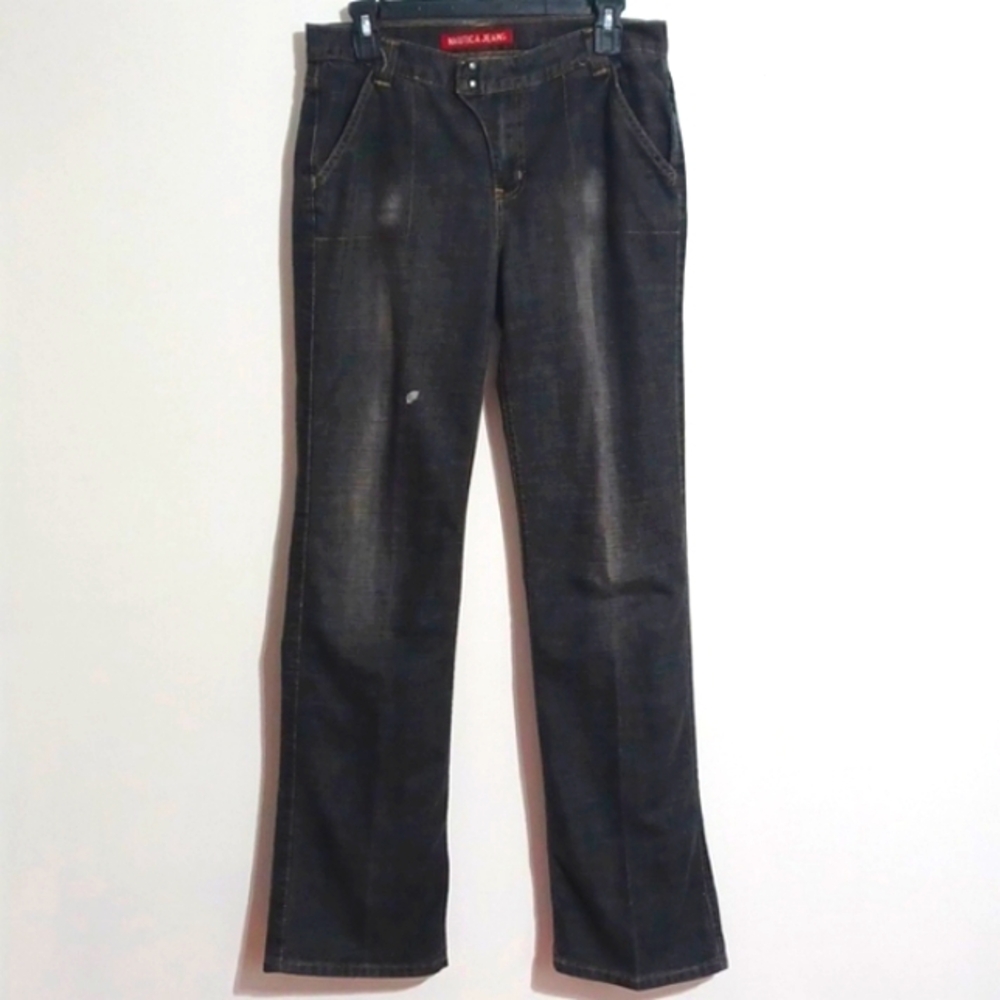 Size 10 black jeans. Long NAUTICA black pants. Faded, distressed, pockets.